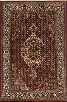 Indian Tabriz Brown Rectangle 4x6 ft silk Carpet 19893