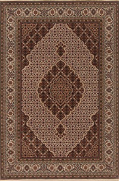 Indian Tabriz Beige Rectangle 4x6 ft Wool Carpet 19894