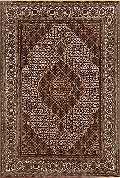 Indian Tabriz Beige Rectangle 4x6 ft Wool Carpet 19895
