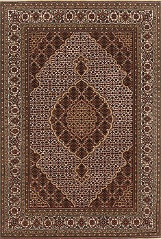 Indian Tabriz Beige Rectangle 4x6 ft Wool Carpet 19895