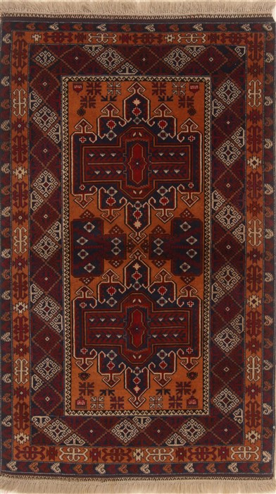 Kazak Orange Hand Knotted 38 X 62 Area Rug 250-19912 Image 0