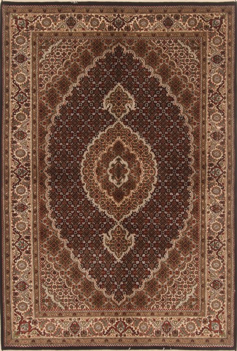 Tabriz Black Hand Knotted 42 X 62 Area Rug 250-19931 Image 0