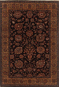 Indian Tabriz Blue Rectangle 4x6 ft Wool Carpet 19934