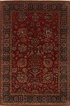 Indian Tabriz Red Rectangle 4x6 ft Wool Carpet 19964