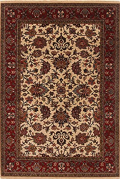 Indian Kashmar White Rectangle 4x6 ft Wool Carpet 19974