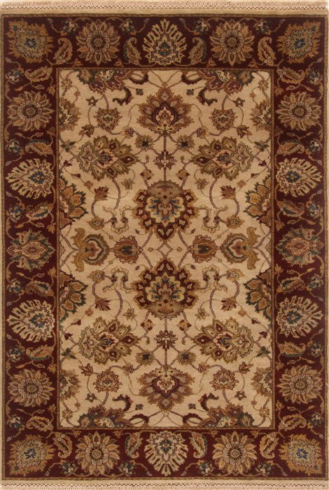 Kashan Beige Hand Knotted 40 X 60 Area Rug 250-19976 Image 0
