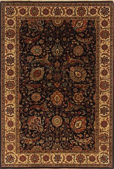 Indian Tabriz Blue Rectangle 4x6 ft Wool Carpet 19980