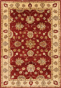 Ziegler Red Hand Knotted 4'0" X 5'11"  Area Rug 250-19993