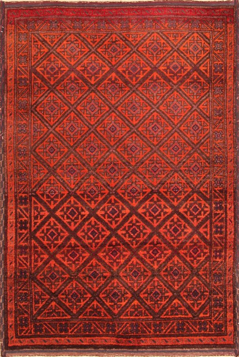 Baluch Orange Hand Knotted 43 X 611  Area Rug 100-19996 Image 0