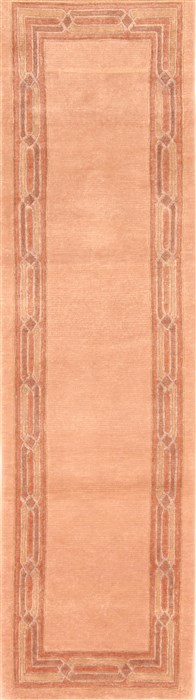 Indo-Nepal Beige Runner Hand Knotted 26 X 90  Area Rug 253-20002 Image 0