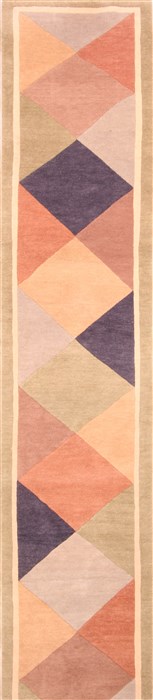 Indo-Nepal Green Runner Hand Knotted 26 X 132  Area Rug 253-20003 Image 0