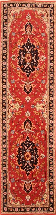 Tabriz Red Runner Hand Knotted 29 X 105  Area Rug 100-20006 Image 0