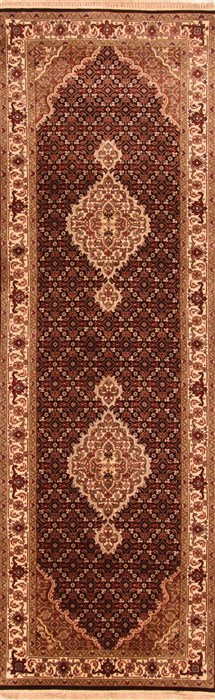 Mahi Black Runner Hand Knotted 27 X 82  Area Rug 100-20011 Image 0