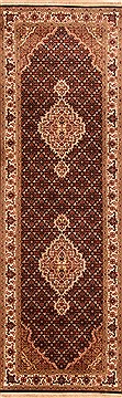 Mahi Black Runner Hand Knotted 2'7" X 8'2"  Area Rug 100-20011