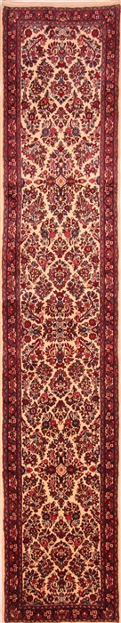 Sarouk Red Runner Hand Knotted 29 X 142  Area Rug 100-20021 Image 0