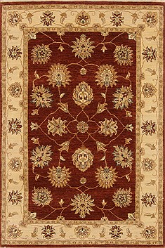 Indian Chobi Brown Rectangle 4x6 ft Wool Carpet 20055