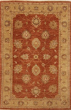 Indian Chobi Brown Rectangle 4x6 ft Wool Carpet 20075