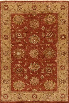 Indian Chobi Brown Rectangle 4x6 ft Wool Carpet 20095