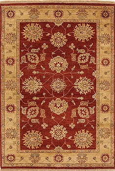 Ziegler Red Hand Knotted 4'1" X 6'0"  Area Rug 250-20096