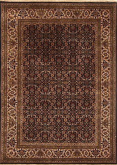 Indian Herati Black Rectangle 5x7 ft Wool Carpet 20100