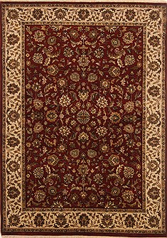 Indian Kashan Red Rectangle 5x7 ft Wool Carpet 20117