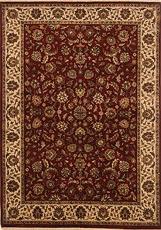 Indian Kashan Red Rectangle 5x7 ft Wool Carpet 20118