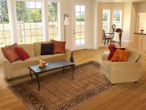 Herati Beige Hand Knotted 82 X 101 Area Rug 250-20149 Image 4