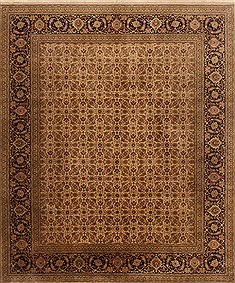 Indian Herati Beige Rectangle 8x10 ft Wool Carpet 20149