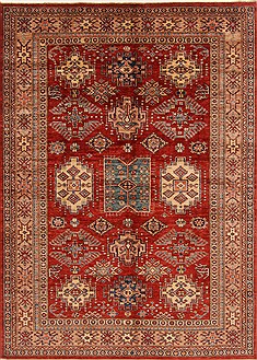 Pakistani Kazak Red Rectangle 6x9 ft Wool Carpet 20159