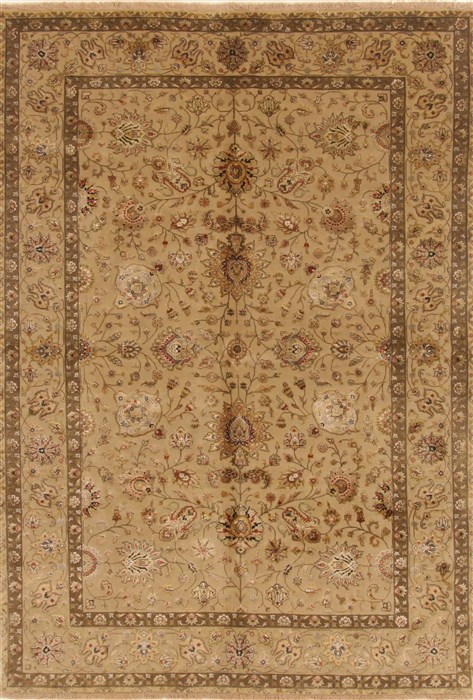 Tabriz Green Hand Knotted 511 X 89 Area Rug 250-20176 Image 0