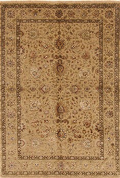 Indian Tabriz Green Rectangle 6x9 ft Wool Carpet 20176