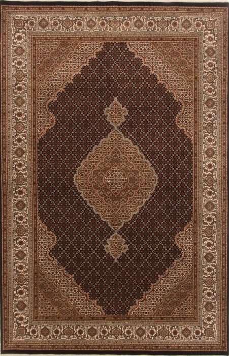 Tabriz Black Hand Knotted 59 X 91 Area Rug 250-20179 Image 0