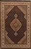 Tabriz Black Hand Knotted 59 X 91 Area Rug 250-20179 Thumb 0