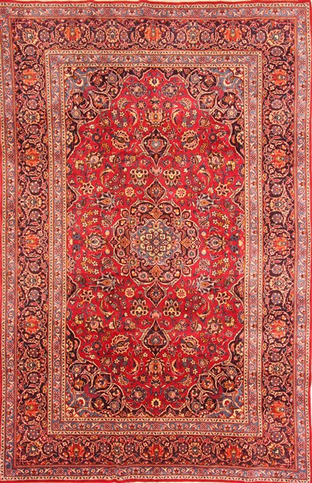 Kashan Red Hand Knotted 73 X 1011  Area Rug 100-20189 Image 0