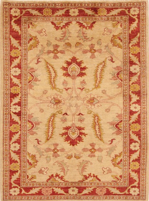 Pishavar Beige Hand Knotted 42 X 58 Area Rug 250-20206 Image 0