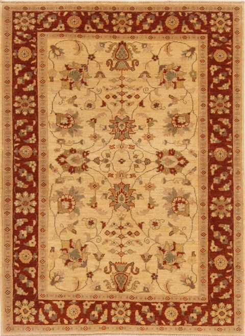 Pishavar Beige Hand Knotted 42 X 59 Area Rug 250-20258 Image 0
