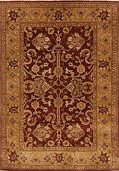 Indian Ziegler Brown Rectangle 4x6 ft Wool Carpet 20270