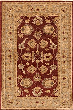 Pakistani Pishavar Brown Rectangle 4x6 ft Wool Carpet 20277