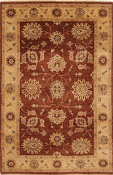 Pakistani Pishavar Brown Rectangle 4x6 ft Wool Carpet 20279