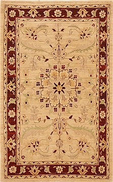 Ziegler Beige Hand Knotted 3'10" X 6'3"  Area Rug 250-20319