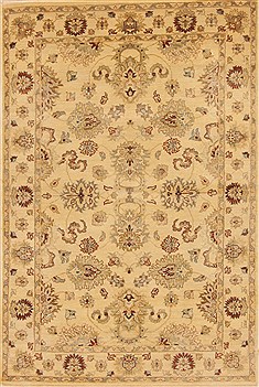 Chobi Beige Hand Knotted 4'0" X 6'1"  Area Rug 250-20320