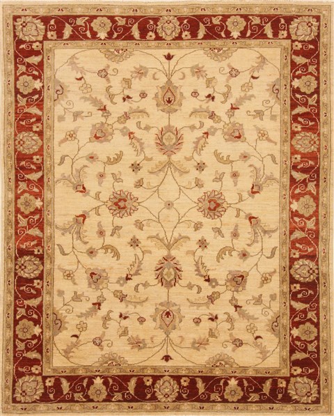 Pishavar Beige Hand Knotted 51 X 63  Area Rug 250-20326 Image 0