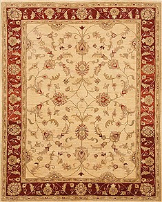 Pishavar Beige Hand Knotted 5'1" X 6'3"  Area Rug 250-20326