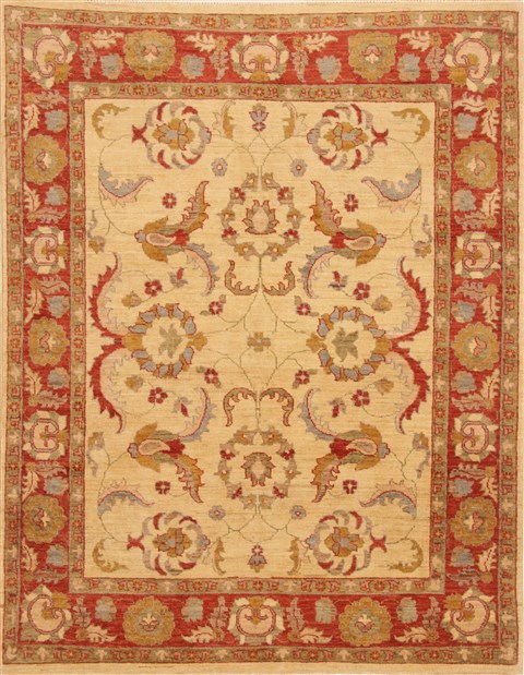 Pishavar Yellow Hand Knotted 52 X 69 Area Rug 250-20332 Image 0