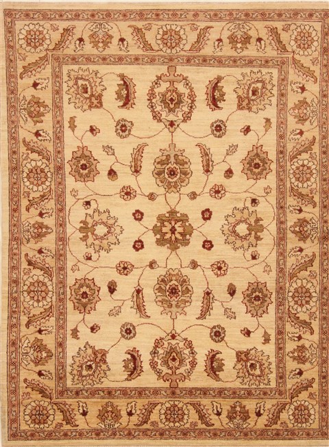 Pishavar Beige Hand Knotted 45 X 63 Area Rug 250-20341 Image 0