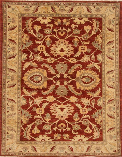 Pishavar Red Hand Knotted 52 X 68 Area Rug 250-20344 Image 0