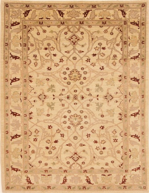 Pishavar Beige Hand Knotted 50 X 67 Area Rug 250-20351 Image 0