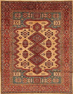 Kazak Yellow Hand Knotted 4'11" X 6'4"  Area Rug 250-20354