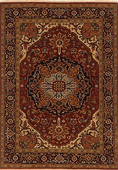 Indian Serapi Brown Rectangle 5x7 ft Wool Carpet 20359