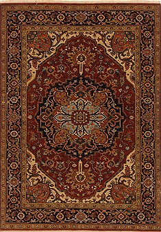 Indian Serapi Brown Rectangle 5x7 ft Wool Carpet 20359